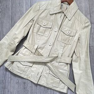 Italian Leather 🇮🇹 PATRIZIA PEPE Pelle EU44 - Medium Cream/Beige/Stone